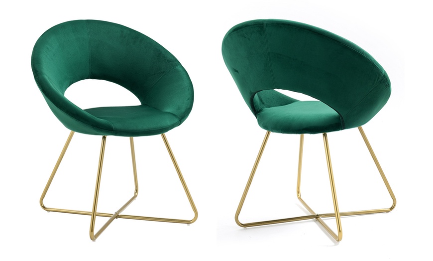 Image 5: Fauteuil rond en velours