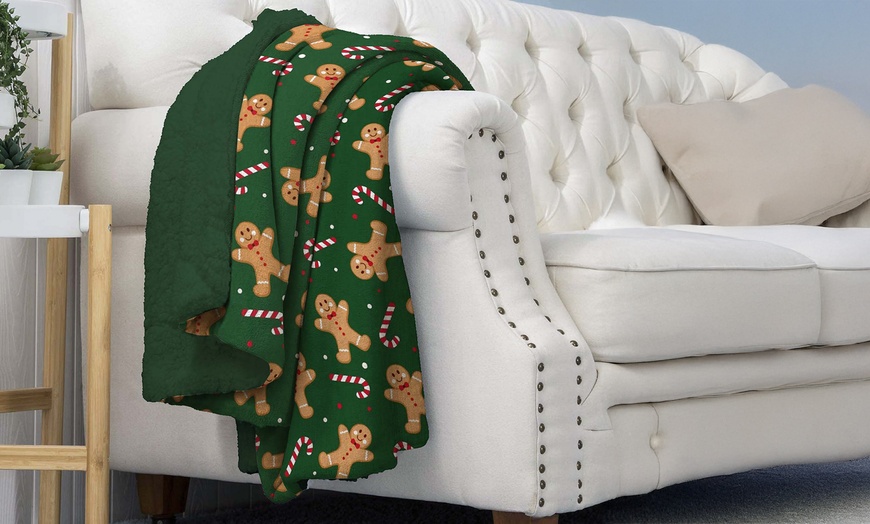 Image 3: Plaid réversible sherpa et microfibre