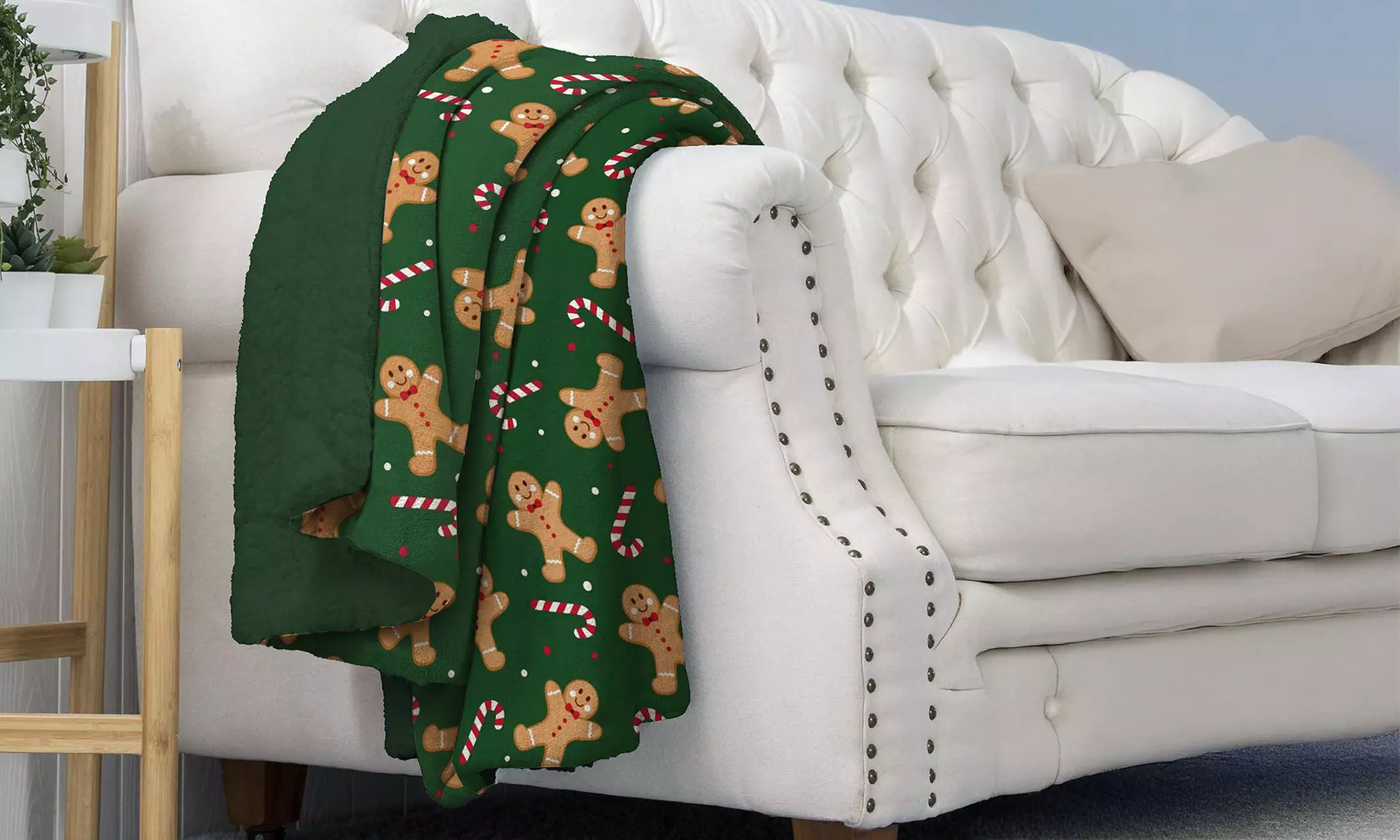 Plaid réversible sherpa et microfibre