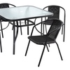 Image 24: Garden Rippled Tempered Glass Table Set