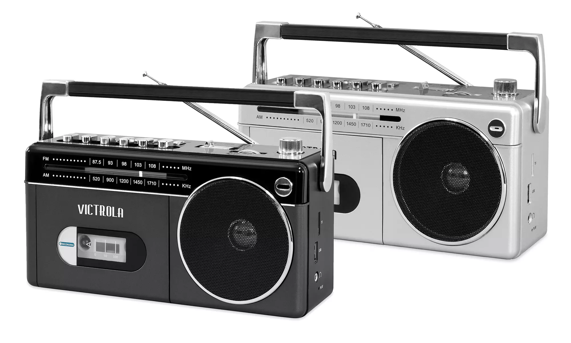 Victrola VBB-25 Mini Bluetooth Boombox with Cassette Player, Recorder, and AM/FM Radio - Primary Image