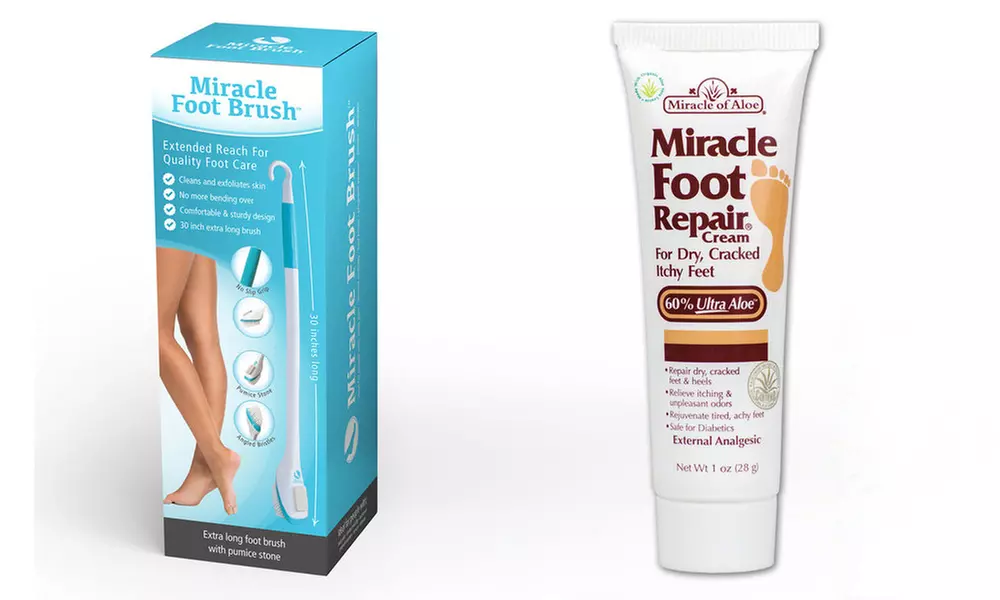 Miracle of Aloe Extra Long Foot Brush Set (1- or 2-Piece) - Second Medium