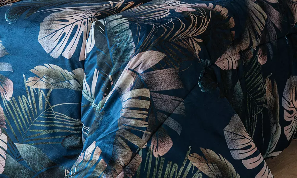 Doppelte Winterdecke aus Samt mit Digitaldruck