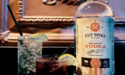 2 Cocktails or 16oz Beers & Two + One 1.75-L Bottles of Vodka to Take Home for 2 People - Lucky Bucket Brewing Company & Cut Spike Distillery