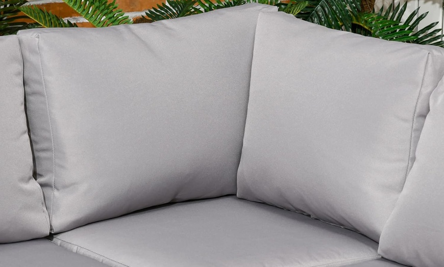 Image 12: Outsunny Five Seater Garden Corner Sofa Set