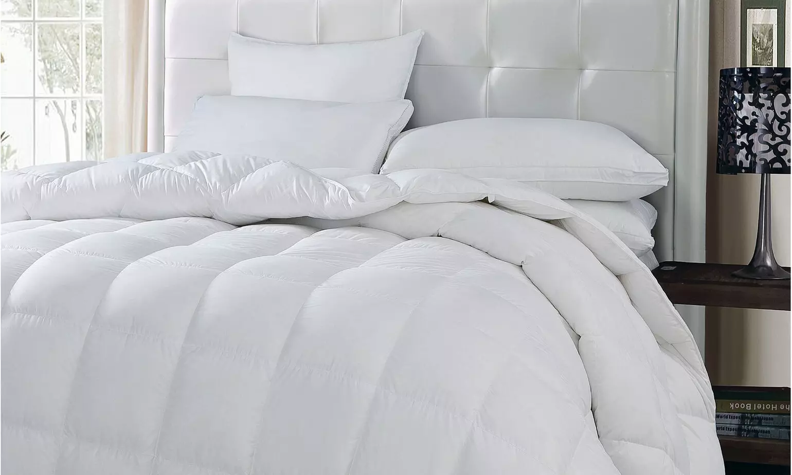 Oslo Medium Warmth White Goose Down and Feather Comforter - Primary Image