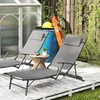 Image 2: Outsunny Set of Two Adjustable Back Sun Loungers 