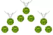 4 Cttw Round Peridot 18 Inch Necklace In Earring Set 24k Gold plated - Second Medium