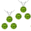 Image 4: 4 Cttw Round Peridot 18 Inch Necklace In Earring Set 24k Gold plated