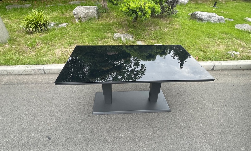 Image 7: Aluminum Garden Sofa Set with Adjustable Dining Table