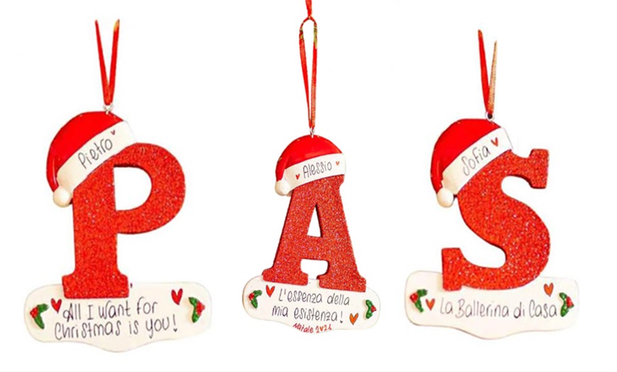 Image 1: Alphabet Initial Christmas Tree Letter Decoration
