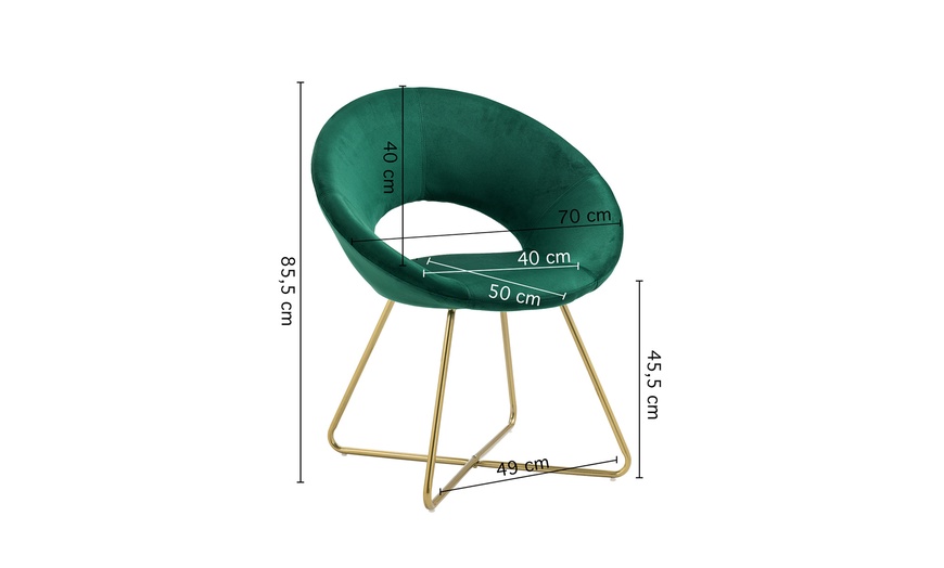 Image 5: Poltroncina tonda in velluto Grace