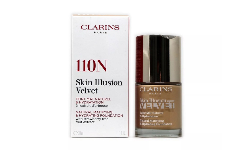 Image 1: Clarins Skin Illusion Velvet Foundation 30ml