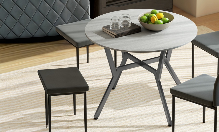 Image 13: Small Kitchen Table with Black Steel Legs, Dining Table
