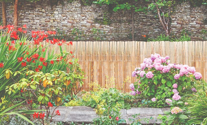 Image 1: Bamboo Slat Privacy Fence