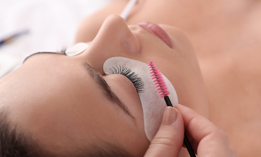 Image 1: Your Choice of Full Set of Eyelash Extension w/ Optional Thread & Tint
