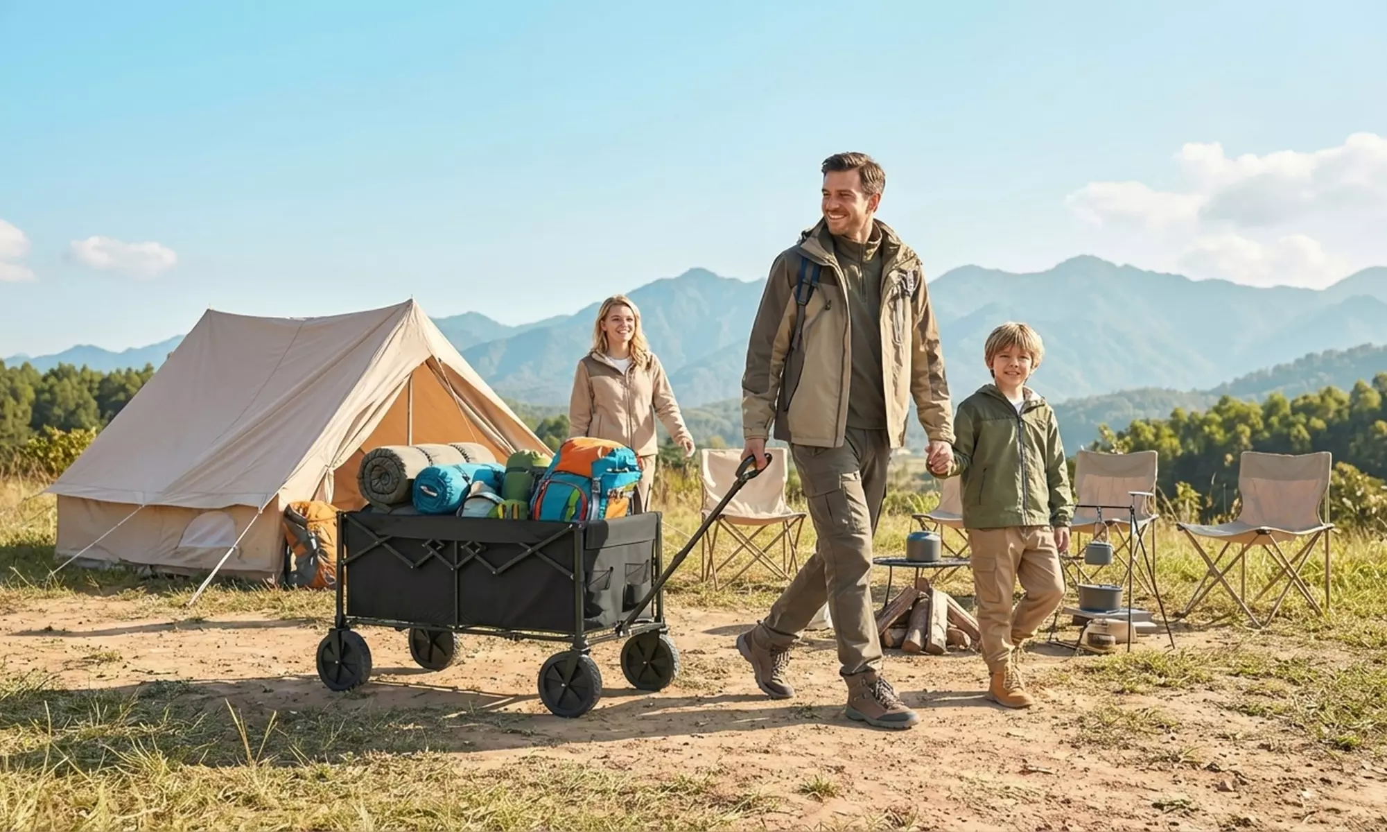 Outsunny Heavy-Duty Folding Wagon Cart