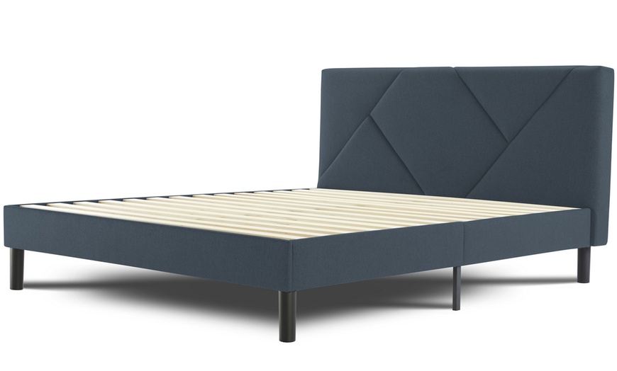 Image 14: Lit design rembourré "Ric" avec rangement intelligent