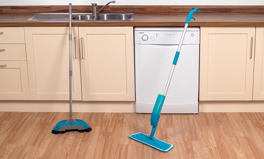 Image 1: Spray Mop and Spin Sweeper