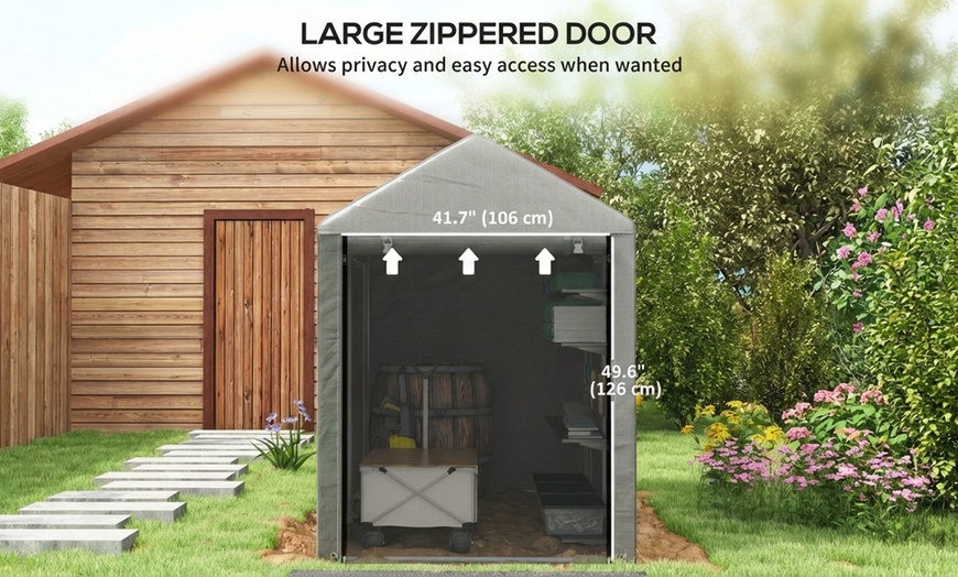 Image 8: Outsunny Portable Garden and Bike Storage Shed