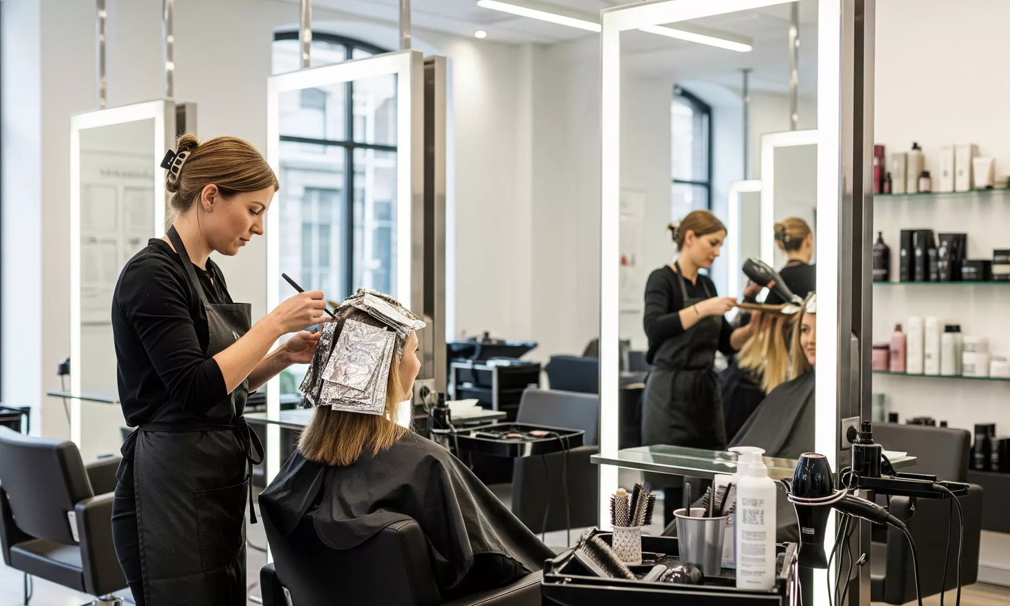 Style Cut, Hair Treatment, Blow Wave & Styling OR Full Head Colour, Hair Treatment, and Dry Off (Up to 50% Off) - Primary Image