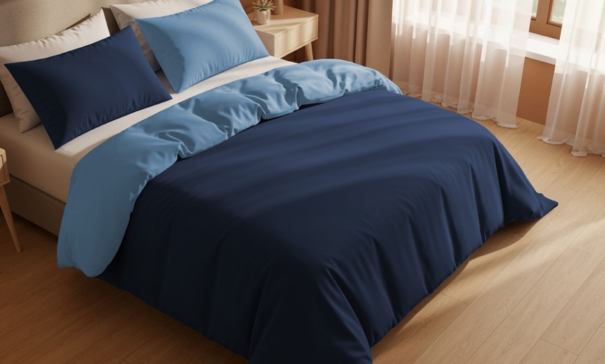 Image 1: Set copripiumino matrimoniale double face 100% cotone