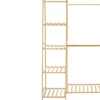 Image 2: Natural Bamboo Garment Rack with Shelves and Hanging Rod