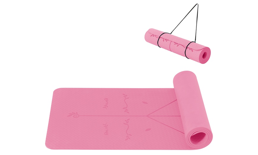 Image 10: Non-Slip Yoga Mat With Alignment Lines