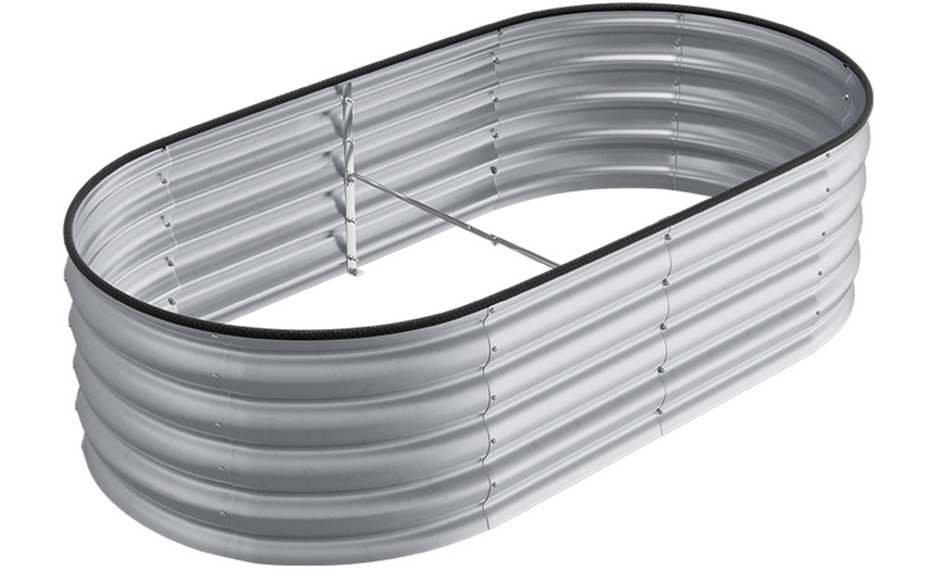Image 6: Open-Bottom Sectioned Galvanized Steel Raised Garden Bed 160cm x 80cm