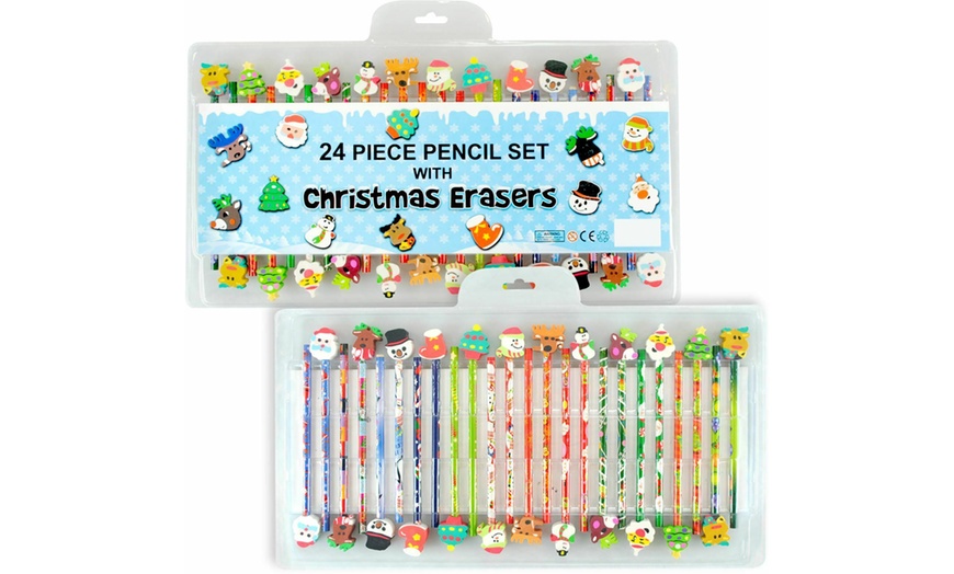 24-Piece Pencil and Eraser Set | Groupon Goods