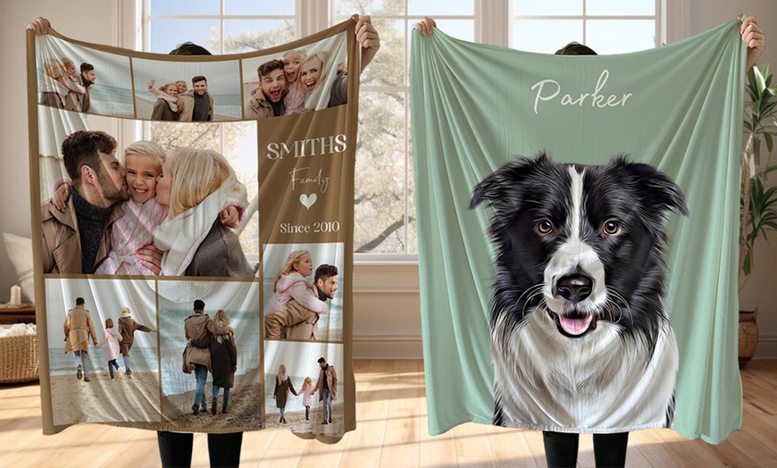 Image 2: 1 of 2 gepersonaliseerde dekentjes van 80 x 120 cm