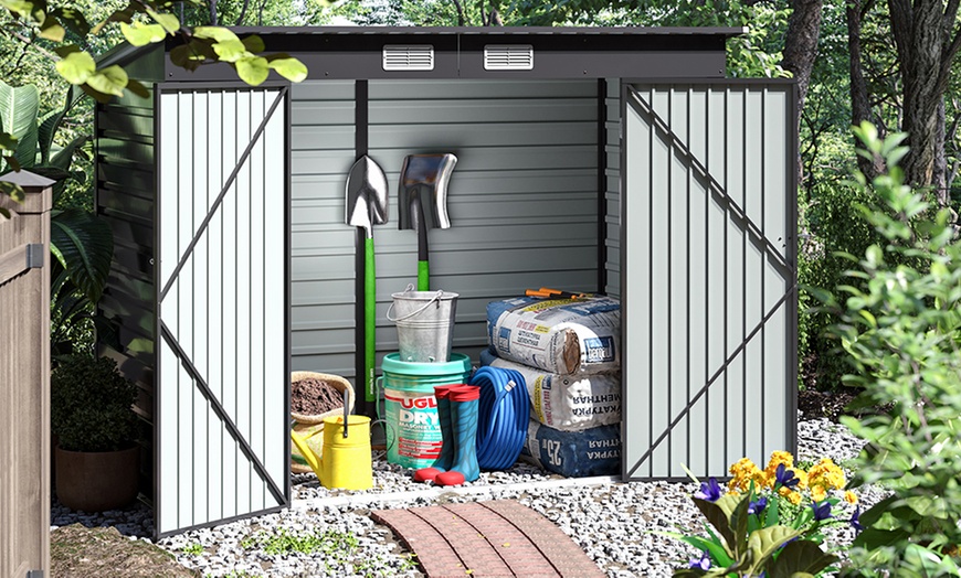 Image 11: Galvanized Steel Outdoor Storage Shed