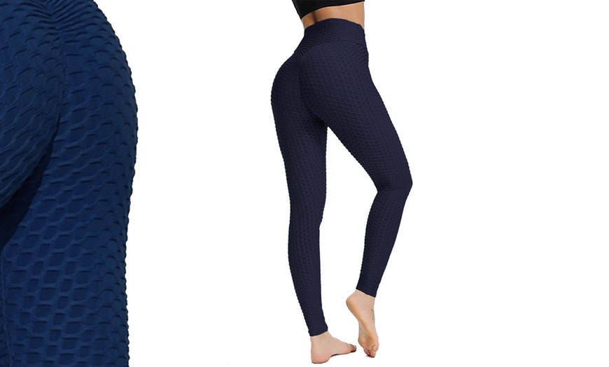 Image 9: Honeycomb Textured Gym Leggings