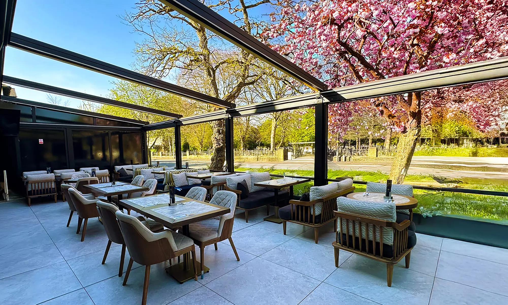 Waffles or Pancakes with a Drink for One, Two, Three, or Four at Sky Lounge Cafe & Restaurant (Up to 53% Off) - Primary Image