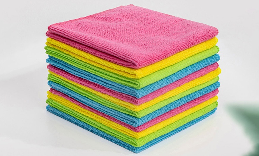 Image 2: 10 Piece Microfiber Cleaning Cloth Set