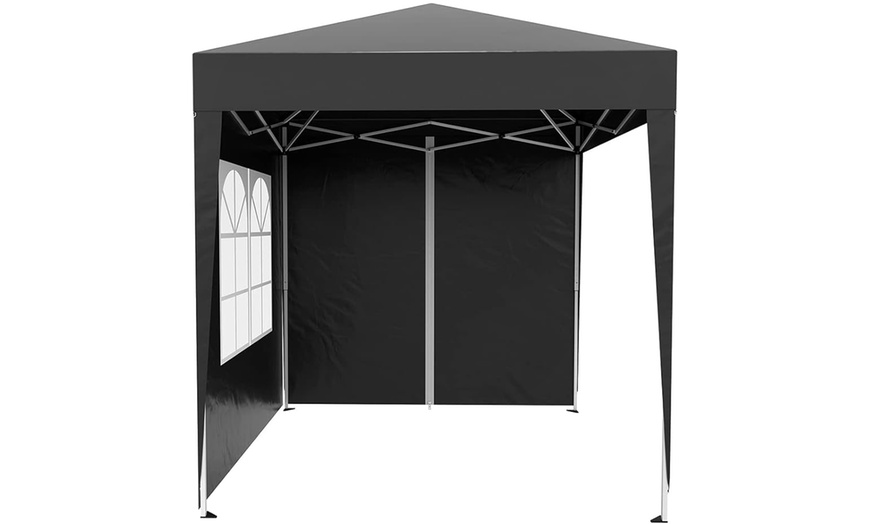 Image 9: Outsunny Pop-Up Gazebo 2m x 2m with Side Panels in Blue, Black, Green