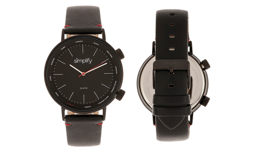 Image 10: Simplify The 3300 Genuine Leather Watch