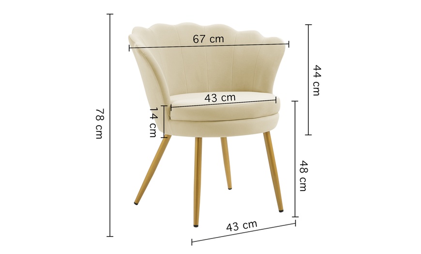 Image 22: Fluwelen schelpfauteuil
