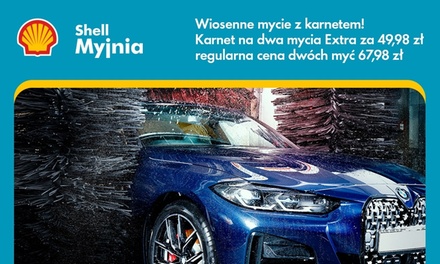 Karnet na dwa mycia Extra za 49.98zł (jedno mycie 24.99zł) - regularna cena dwóch myć 67.98 zł (jedno mycie 33.99zł)