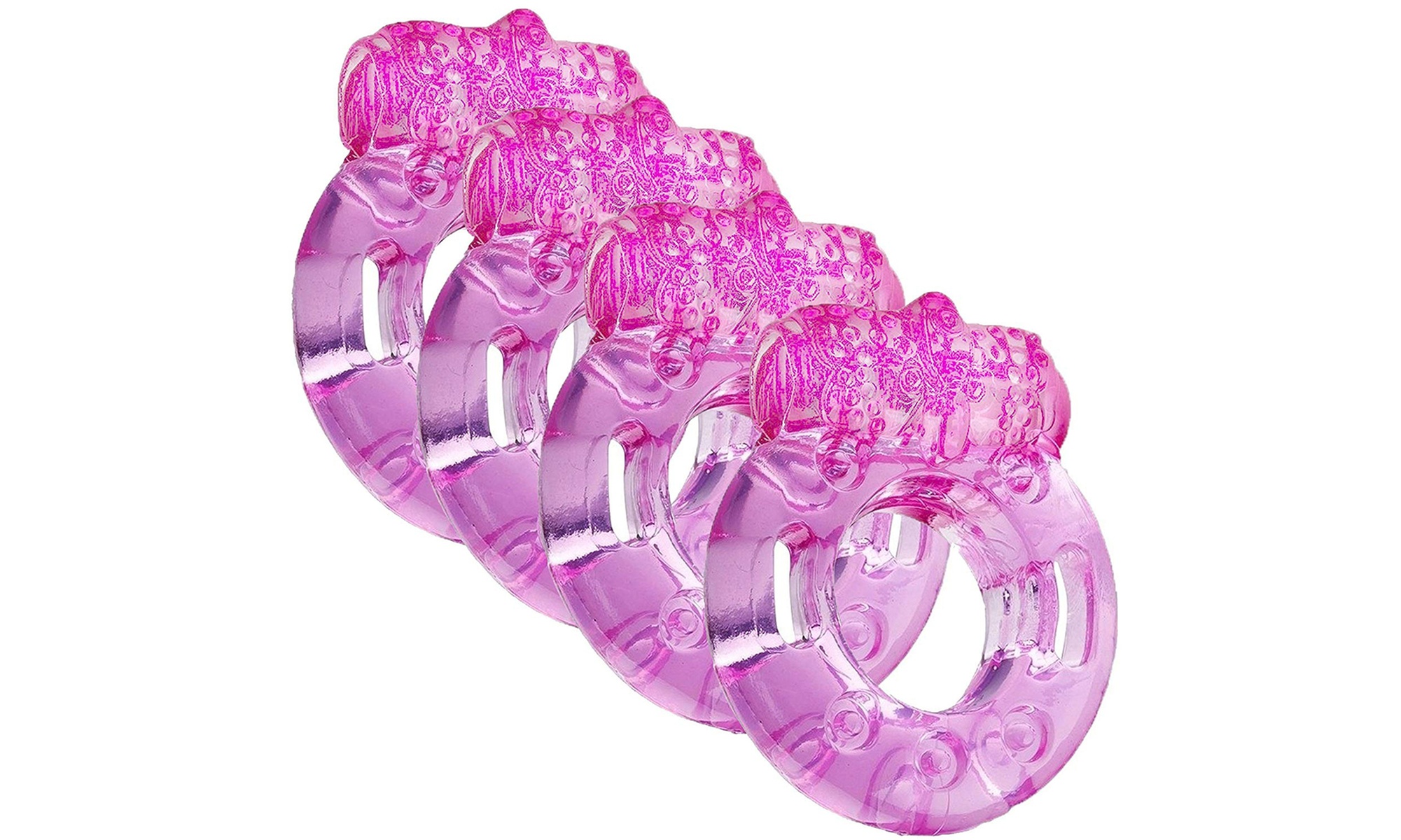 4 Pack Vibrating C Ring Waterproof, Super Stretchy 