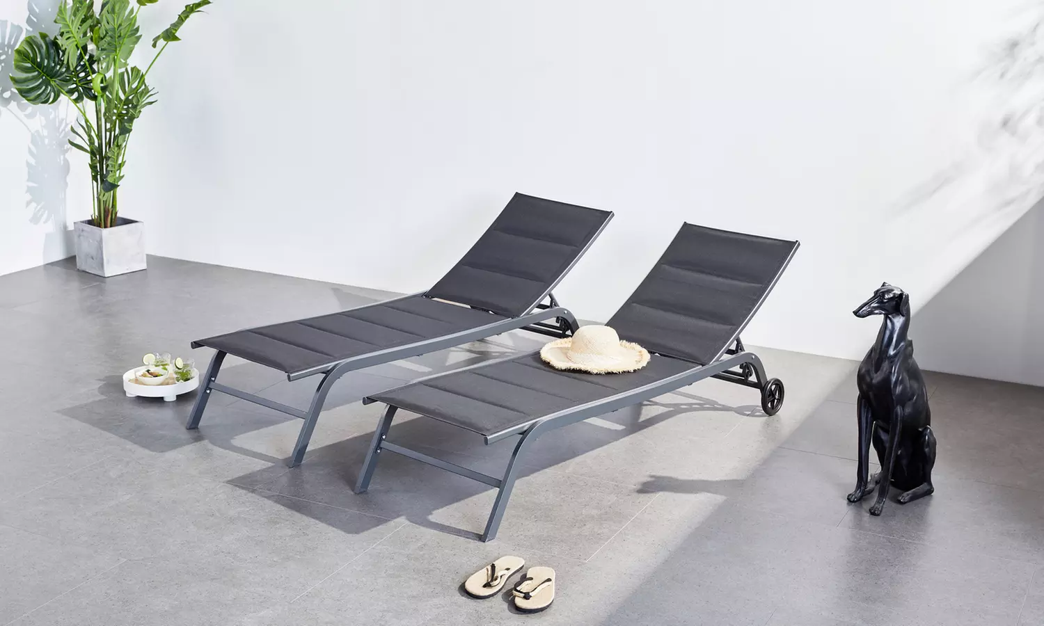 Lot de 2 transats en aluminium AUCKLAND, Kokoon