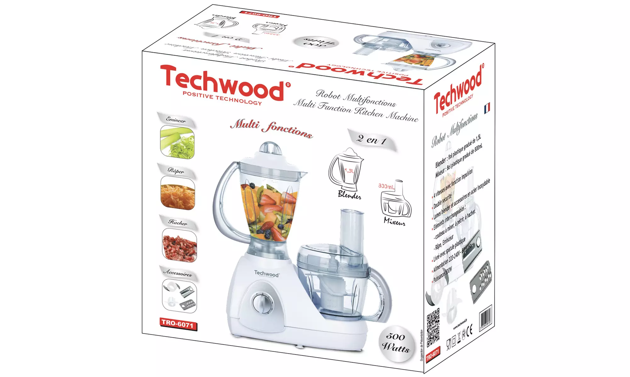 Robot de cuisine multifonctions Techwood 500W - Second Medium