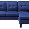 Image 12: Reversible Velvet L-Shaped Sectional Sofa with Ottoman Corner Couch