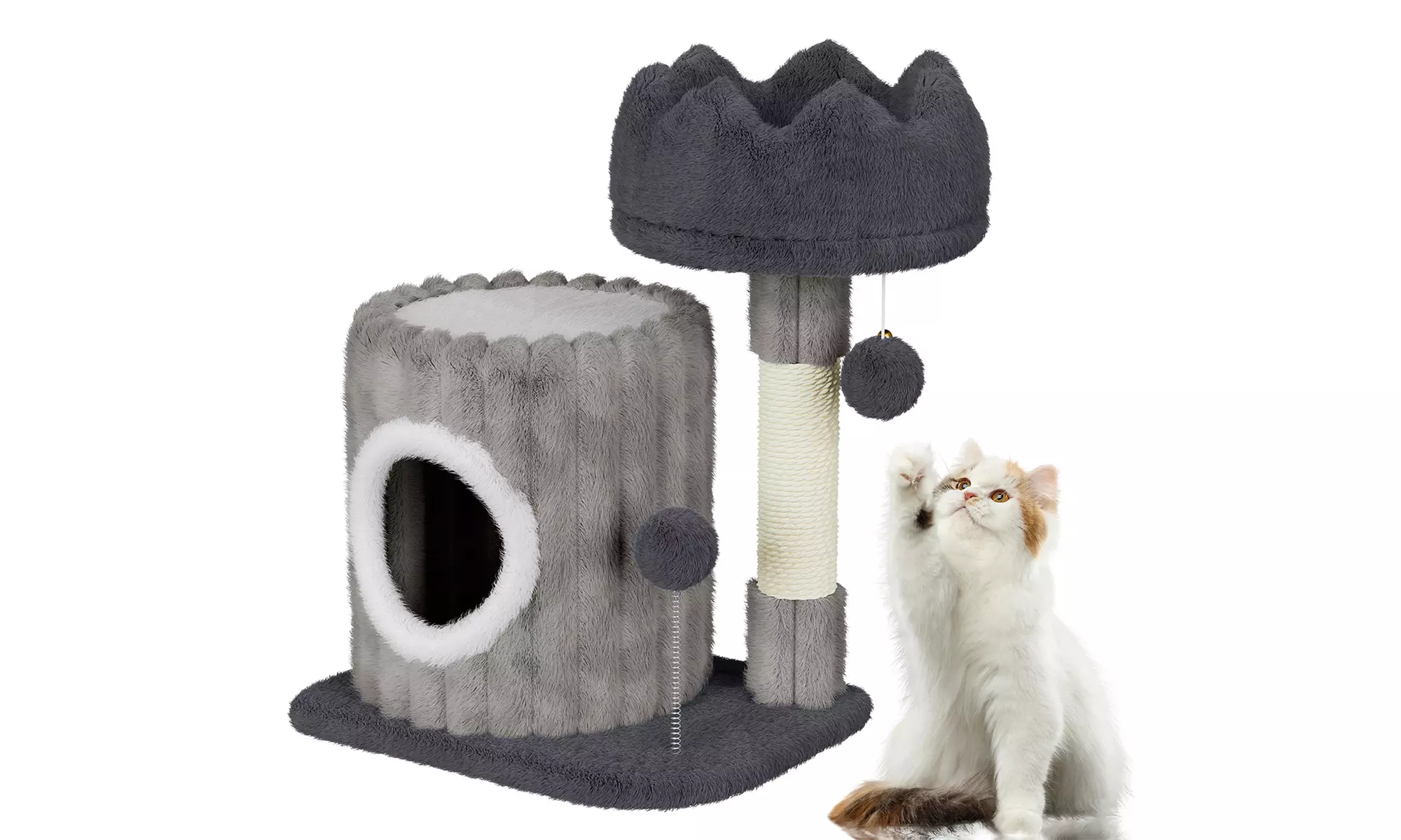 Meerlaagse grijze kattenboom