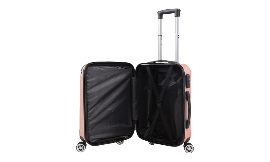 Image 3: 3 Piece ABS Suitcase Set with Combination Lock