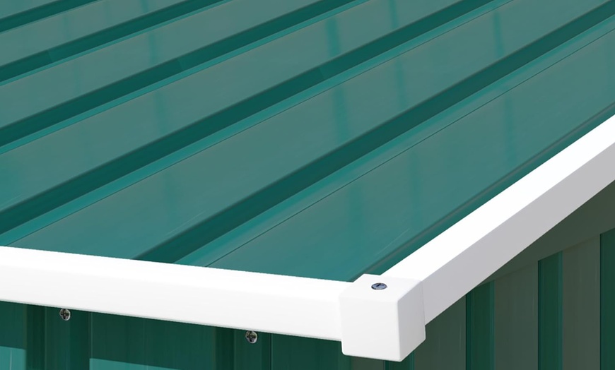 Image 4: Outsunny 7 x 5ft Galvanised Metal Garden Shed with Foundation