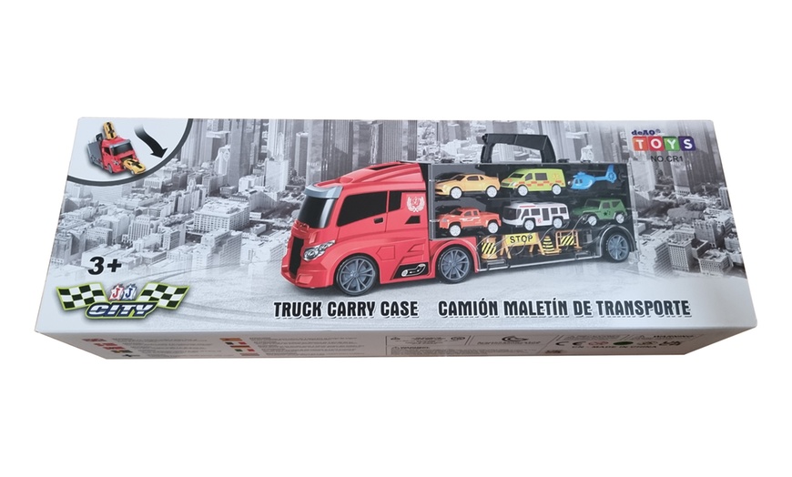 Image 7: CR1 Transporter Truck Carrycase Play Set with Toy Vehicles and Map