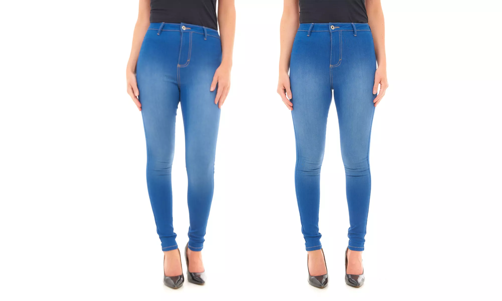 High-Waisted Skinny Fit Denim Jeans