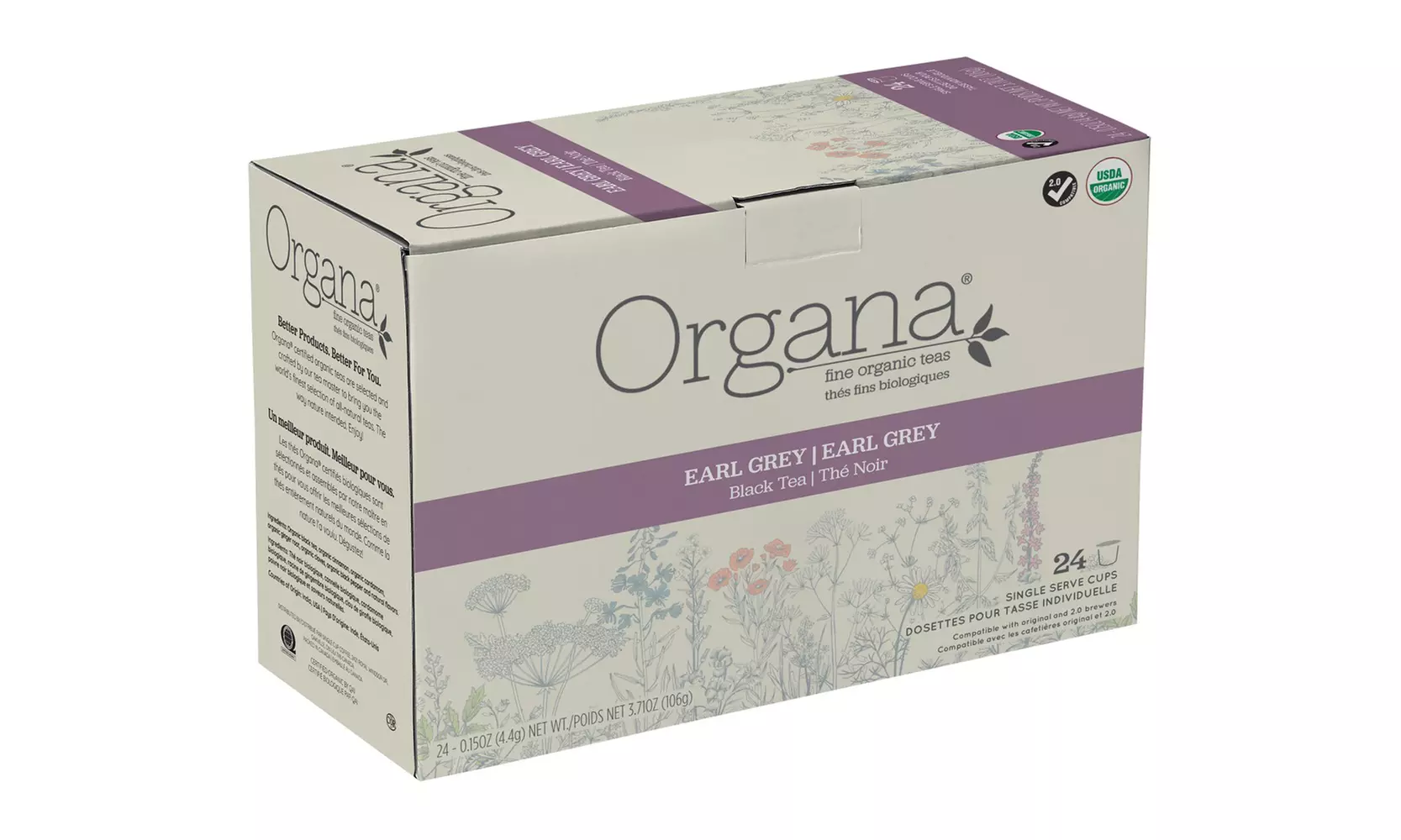 Organa Fine USDA Organic Gourmet Tea Single Serve Pod for Keurig Brewer 24 Count - Primary Image