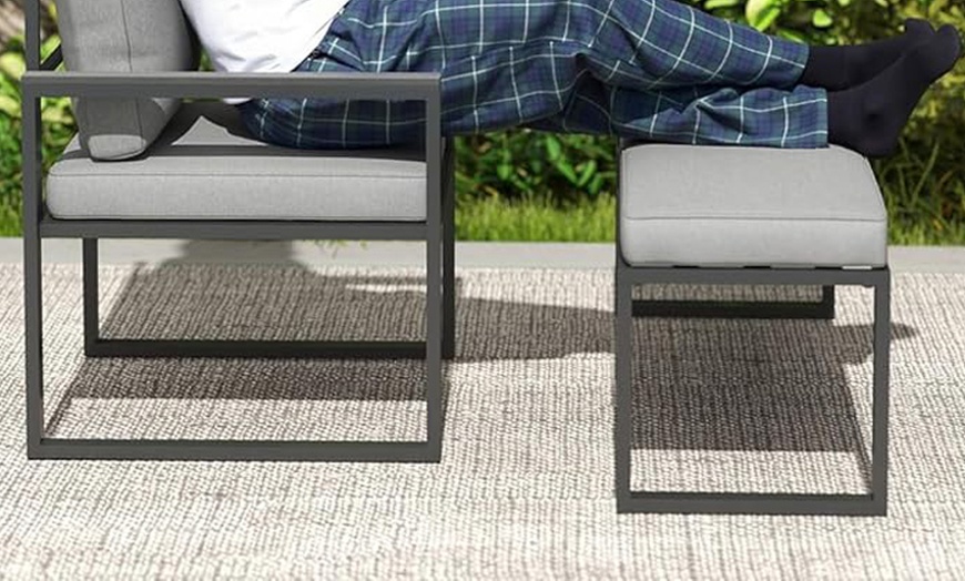 Image 4: Outsunny Six-Piece L-Shaped Garden Furniture Set